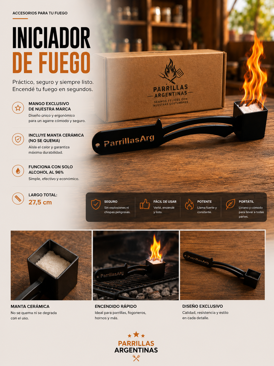 Iniciador de fuego - ParrillasArg — imagen 2