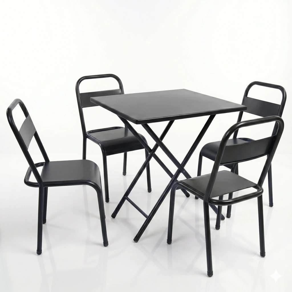 Juego Mesa de chapa Rectangular + 4 Sillas Yuba