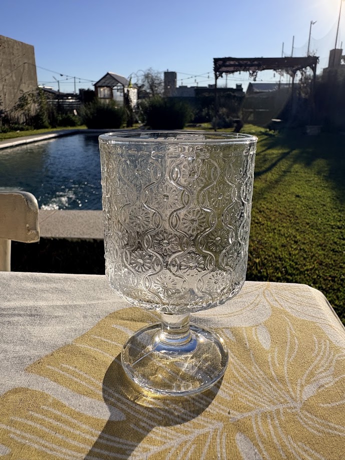 Copas bajas diseño floral transparentes